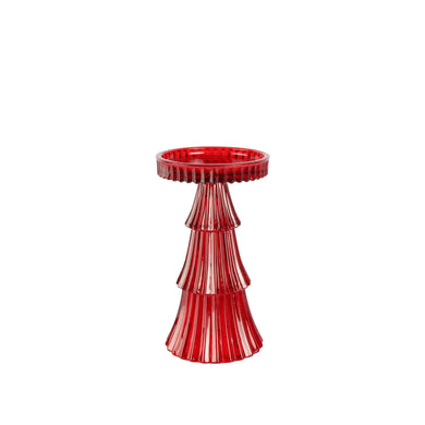Empire Tree Pillar Candle Holder Large Red