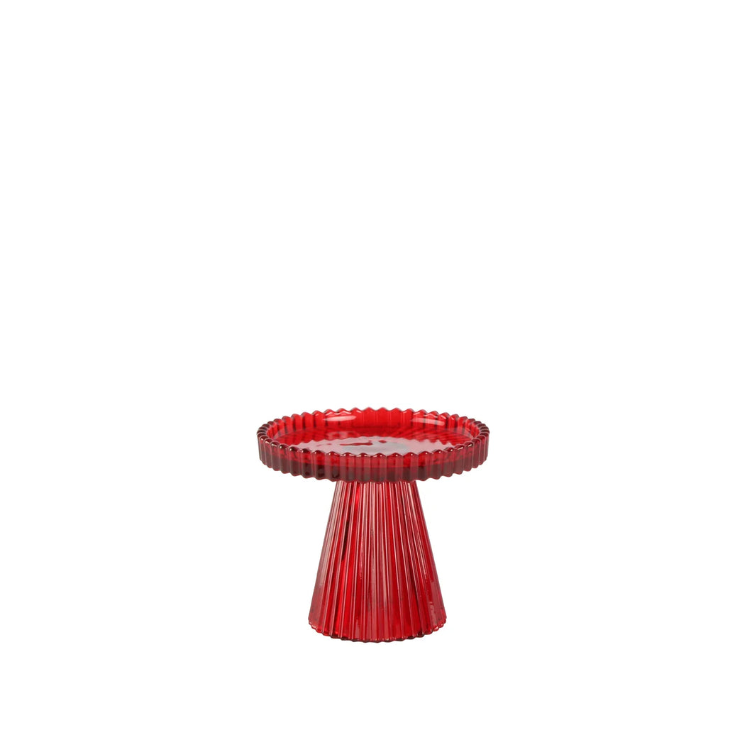Empire Tree Pillar Candle Holder Small Red
