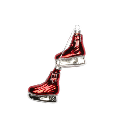Hockey Skates Ornament Red
