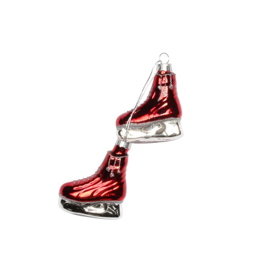 Hockey Skates Ornament Red