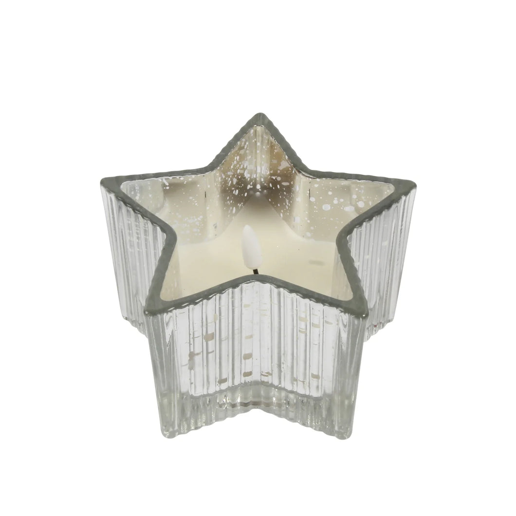 Mercury Led Star Candle Large Silver