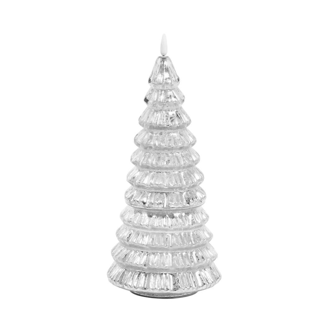 Mercury 2Pc Set Tree Led Candle Silver