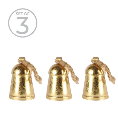 Golden Ornament Bell Set Of 3 X-Small Gold