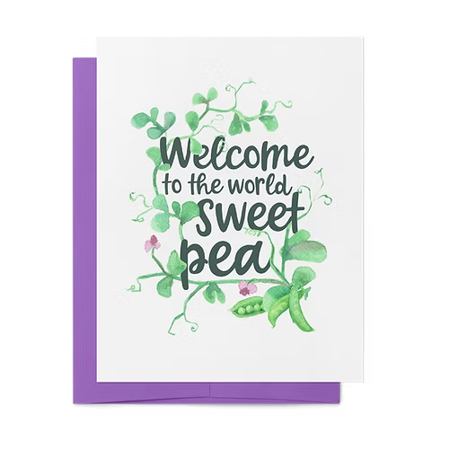 Welcome Sweet Pea Card