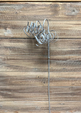 Silver Glittered Curly Stem