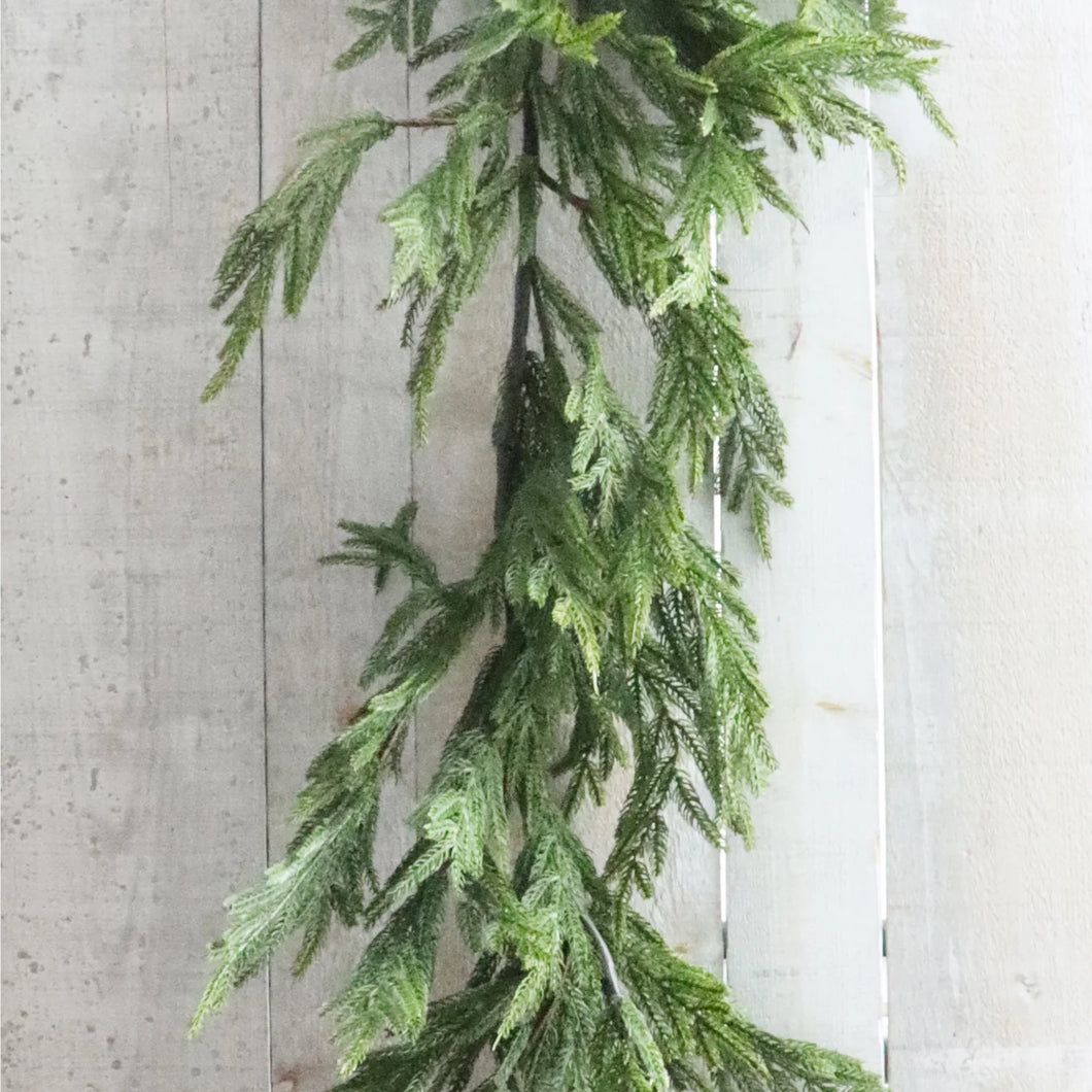 Norfolk Real Touch Pine Garland 6' Green