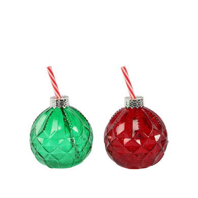 Gem Glass Ball Drink Ornament Red/Green