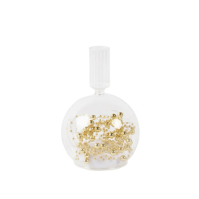 Ornament Led Glass Candle Holder Gold