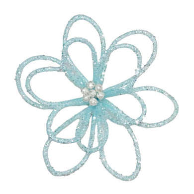 FLOWER HEAD CANDY SOFT BLUE 11″ FLEXI-TUBE W/ GLITTER