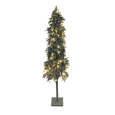 TREE SLIM SNOW FROSTED ALPINE 60″ PRE-LIT HEAVY FLOCKING