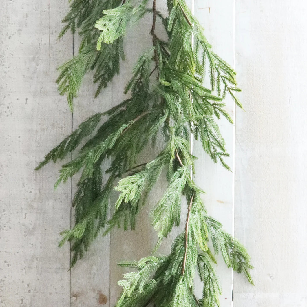 Norfolk Real Touch Pine Garland 12' Green